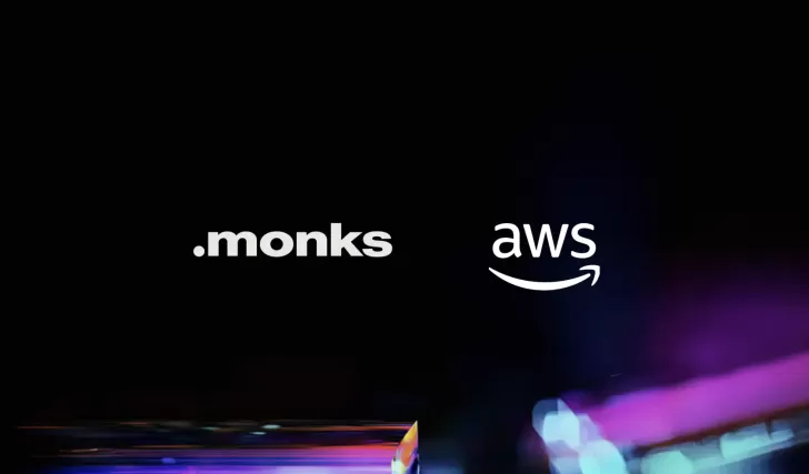 Monks logo and AWS logo 